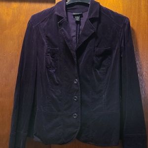 Women's Plus Size Purple Corduroy Blazer